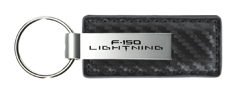 Ford F-150 Lightning Carbon Fiber Leather Key Fob - Gun Metal