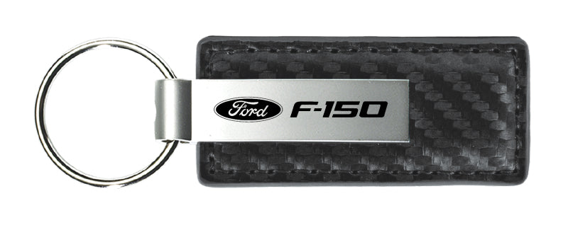 Ford F-150 Carbon Fiber Leather Key Fob - Gun Metal