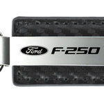 Ford F-250 Carbon Fiber Leather Key Fob - Gun Metal