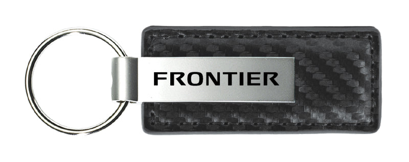 Nissan Frontier Carbon Fiber Leather Key Fob - Gun Metal