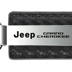 Jeep Grand Cherokee Carbon Fiber Leather Key Fob - Gun Metal