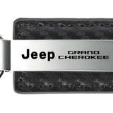 Jeep Grand Cherokee Carbon Fiber Leather Key Fob - Gun Metal