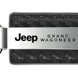 Jeep Grand Wagoneer Carbon Fiber Leather Key Fob - Gun Metal