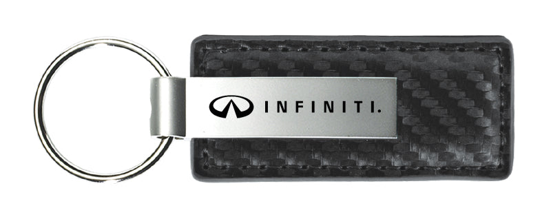 Infiniti Carbon Fiber Leather Key Fob - Gun Metal