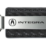 Acura Integra Carbon Fiber Leather Key Fob - Gun Metal