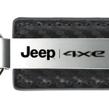 Jeep 4xe Carbon Fiber Leather Key Fob - Gun Metal