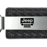 Jeep Grill Carbon Fiber Leather Key Fob - Gun Metal