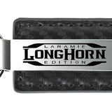 Ram Longhorn Laramie Carbon Fiber Leather Key Fob - Gun Metal