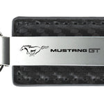 Mustang GT Carbon Fiber Leather Key Fob - Gun Metal