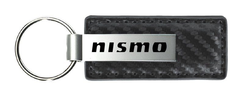 Nissan Nismo Carbon Fiber Leather Key Fob - Gun Metal