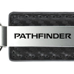 Nissan Pathfinder Carbon Fiber Leather Key Fob - Gun Metal