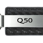 Infiniti Q50 Carbon Fiber Leather Key Fob - Gun Metal