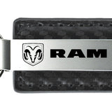 Ram Carbon Fiber Leather Key Fob - Gun Metal