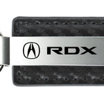 Acura RDX Carbon Fiber Leather Key Fob - Gun Metal