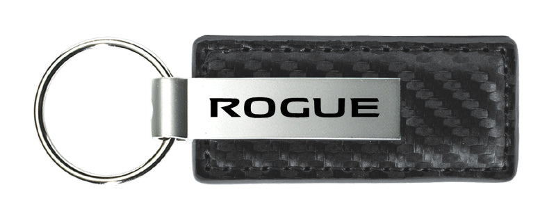 Nissan Rogue Carbon Fiber Leather Key Fob - Gun Metal