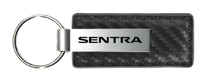 Nissan Sentra Carbon Fiber Leather Key Fob - Gun Metal