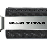 Nissan Titan Carbon Fiber Leather Key Fob - Gun Metal