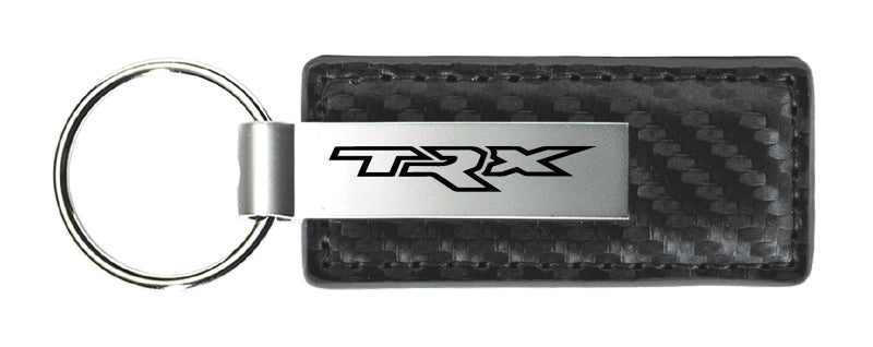 Ram TRX Carbon Fiber Leather Key Fob - Gun Metal