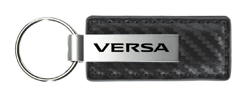 Nissan Versa Carbon Fiber Leather Key Fob - Gun Metal