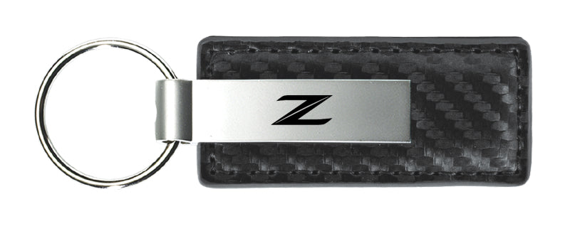 Nissan Z (New) Carbon Fiber Leather Key Fob - Gun Metal