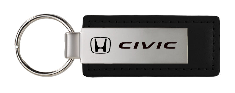 Honda Civic Leather Key Fob - Black