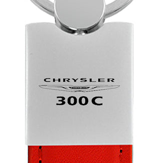 Chrysler 300C Duo Leather / Chrome Key Fob - Red