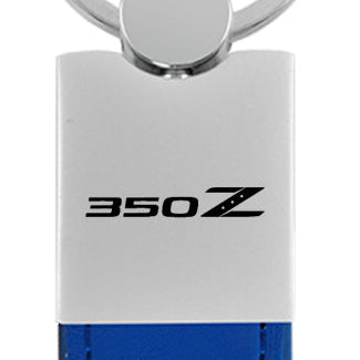 Nissan 350Z Duo Leather / Chrome Key Fob - Blue