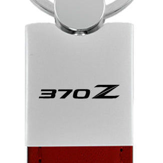 Nissan 370Z Duo Leather / Chrome Key Fob - Burgundy
