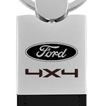 Ford Ford/4X4 Duo Leather / Chrome Key Fob - Black