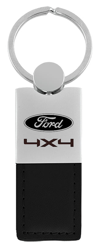 Ford Ford/4X4 Duo Leather / Chrome Key Fob - Black