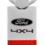 Ford Ford/4X4 Duo Leather / Chrome Key Fob - Red