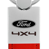 Ford Ford/4X4 Duo Leather / Chrome Key Fob - Red