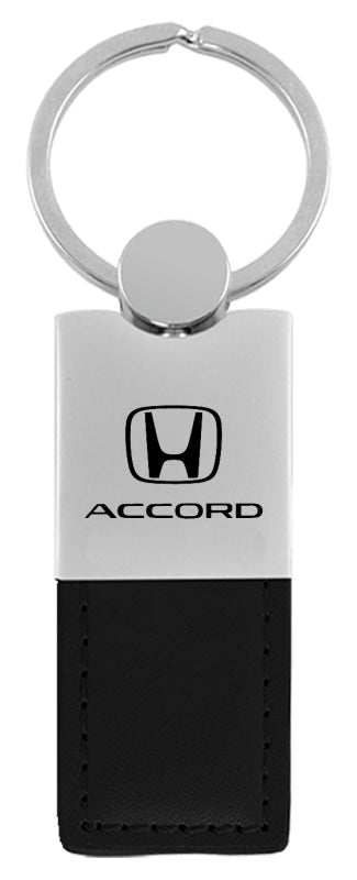 Honda Accord Duo Leather / Chrome Key Fob - Black