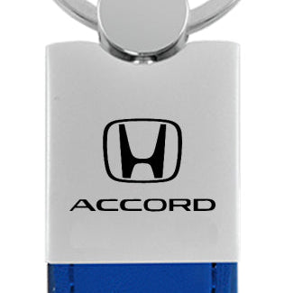 Honda Accord Duo Leather / Chrome Key Fob - Blue