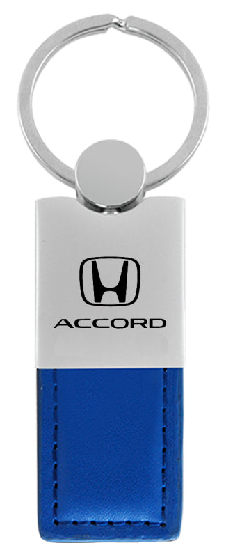 Honda Accord Duo Leather / Chrome Key Fob - Blue