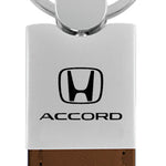 Honda Accord Duo Leather / Chrome Key Fob - Brown