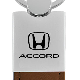 Honda Accord Duo Leather / Chrome Key Fob - Brown