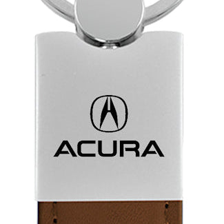 Acura Duo Leather / Chrome Key Fob - Brown