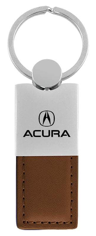 Acura Duo Leather / Chrome Key Fob - Brown