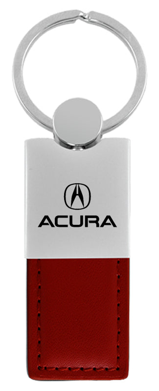 Acura Duo Leather / Chrome Key Fob - Burgundy