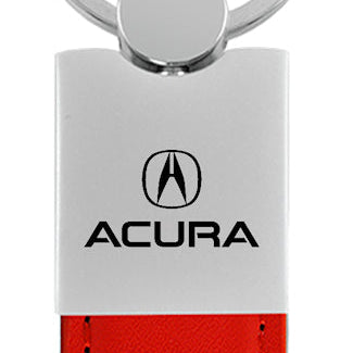 Acura Duo Leather / Chrome Key Fob - Red