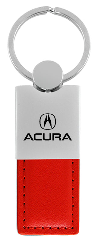 Acura Duo Leather / Chrome Key Fob - Red