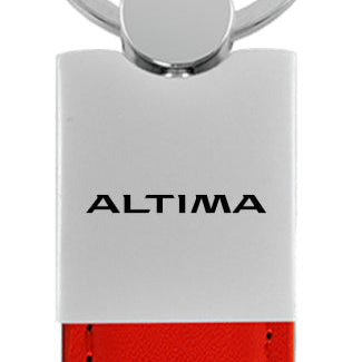 Nissan Altima Duo Leather / Chrome Key Fob - Red