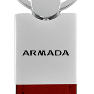Nissan Armada Duo Leather / Chrome Key Fob - Burgundy