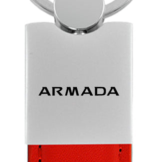 Nissan Armada Duo Leather / Chrome Key Fob - Red