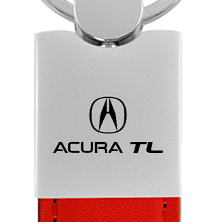 Acura TL Duo Leather / Chrome Key Fob - Red