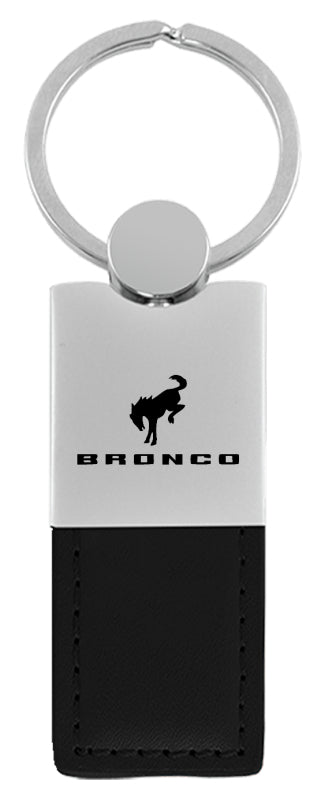 Ford Bronco 2020 Duo Leather / Chrome Key Fob - Black