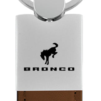 Ford Bronco 2020 Duo Leather / Chrome Key Fob - Brown