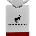 Ford Bronco 2020 Duo Leather / Chrome Key Fob - Burgundy