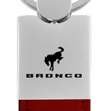 Ford Bronco 2020 Duo Leather / Chrome Key Fob - Burgundy